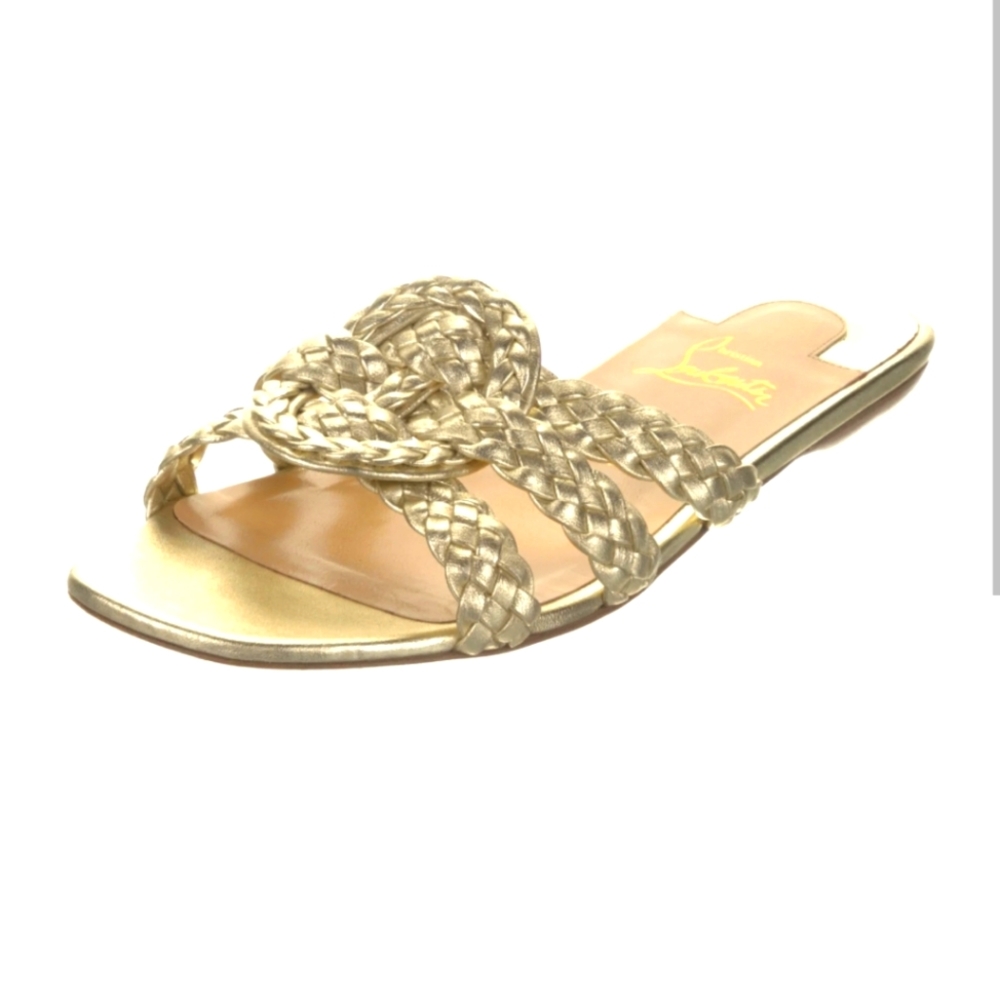 CL Marilla Flat Metallic Red Sole Slide Sandal